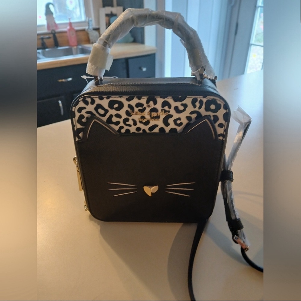 Kate Spade Black and White Cat Crossbody Bag